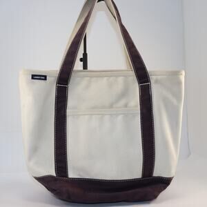 Lands’ End Canvas Tote Bag Maroon Medium Classic Utility Carryall